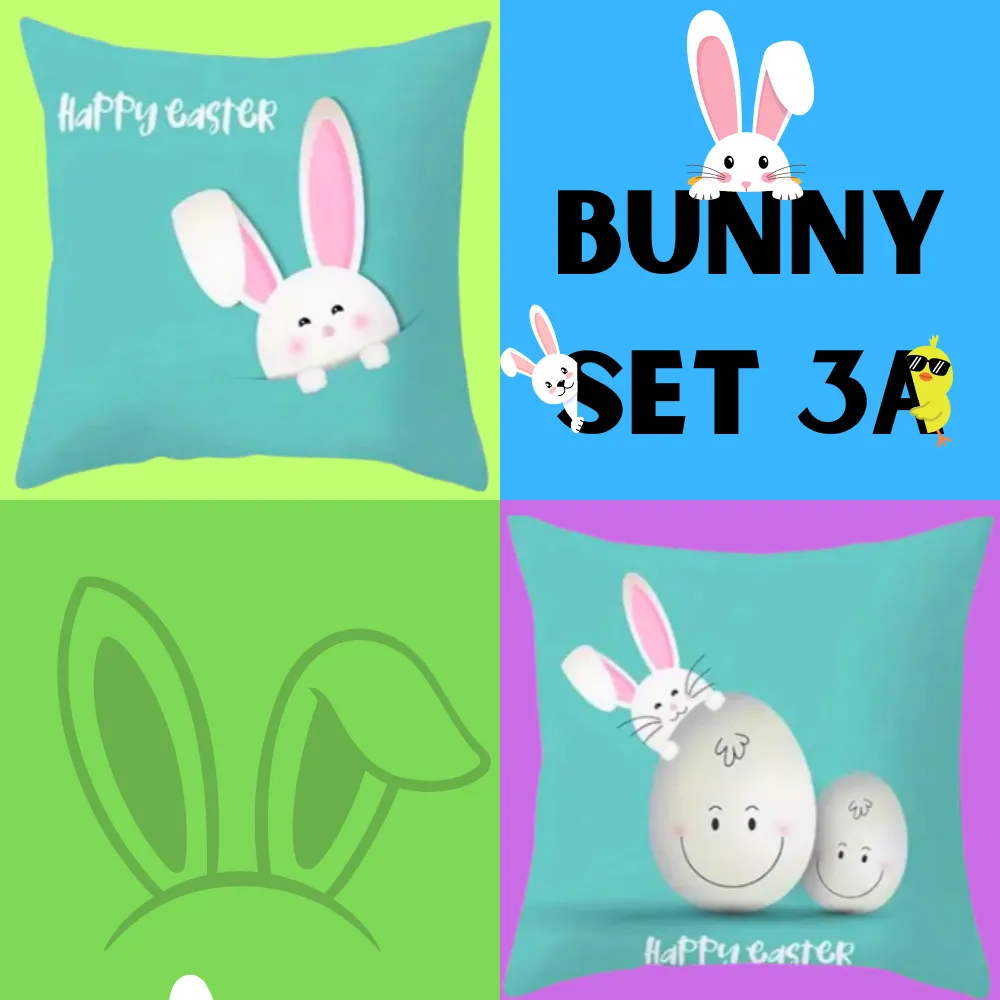 18X18 2 EASTER SEASON Throw Pillow Covers (*No Inserts) Velvety Feel "BUNNY SETS 3A or 3B"