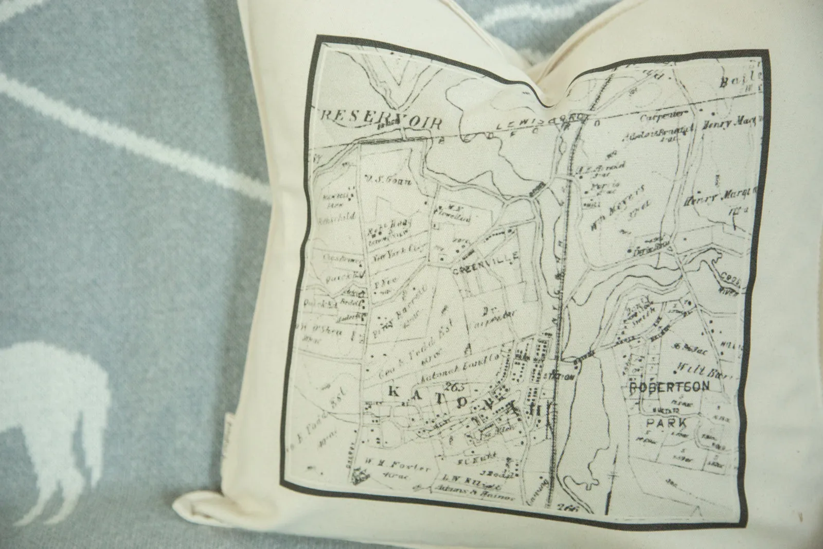 18x18 Katonah NY Map Pillow