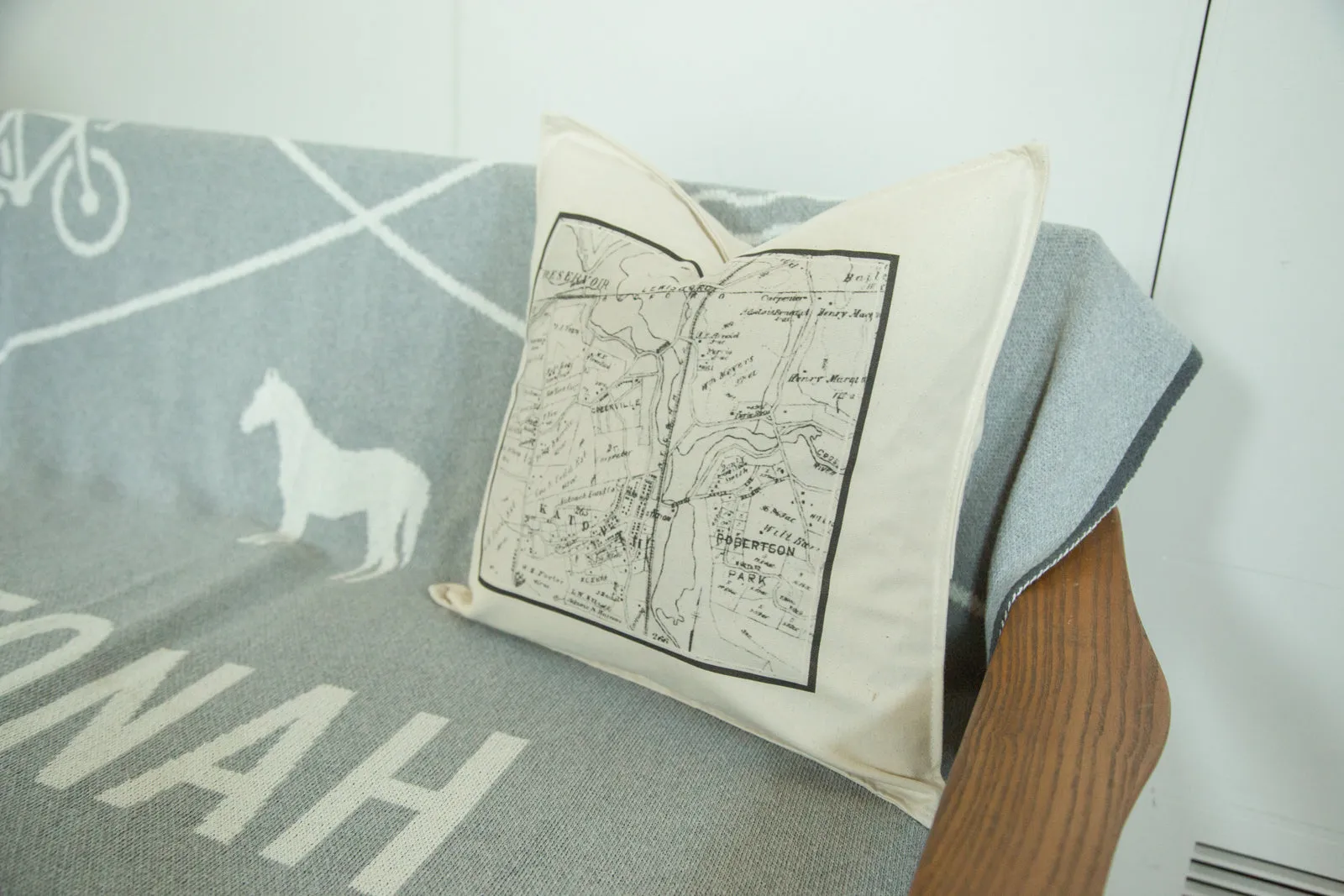 18x18 Katonah NY Map Pillow