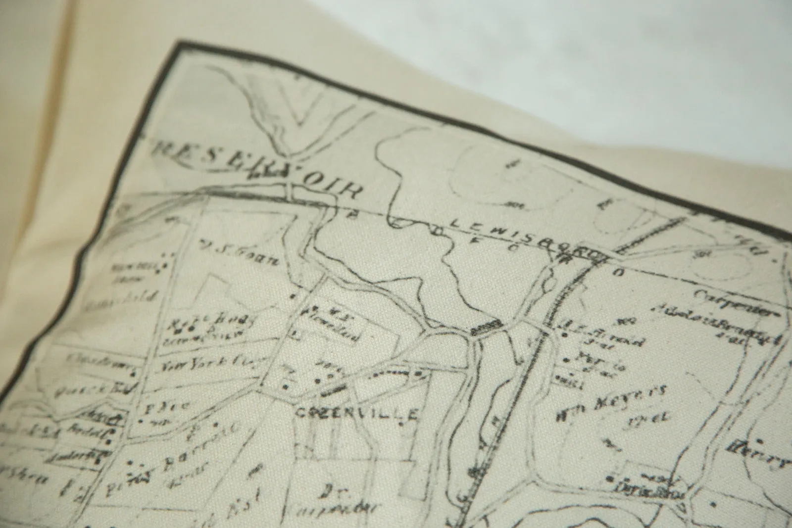 18x18 Katonah NY Map Pillow