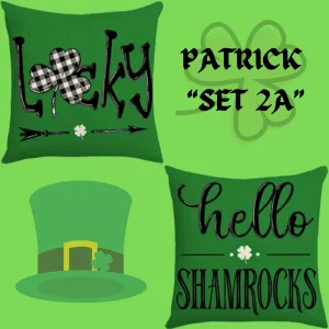 18X18 Set of 2 St. Patrick's Day Throw Pillows (*No Inserts) Patrick Sets 2A & 2B