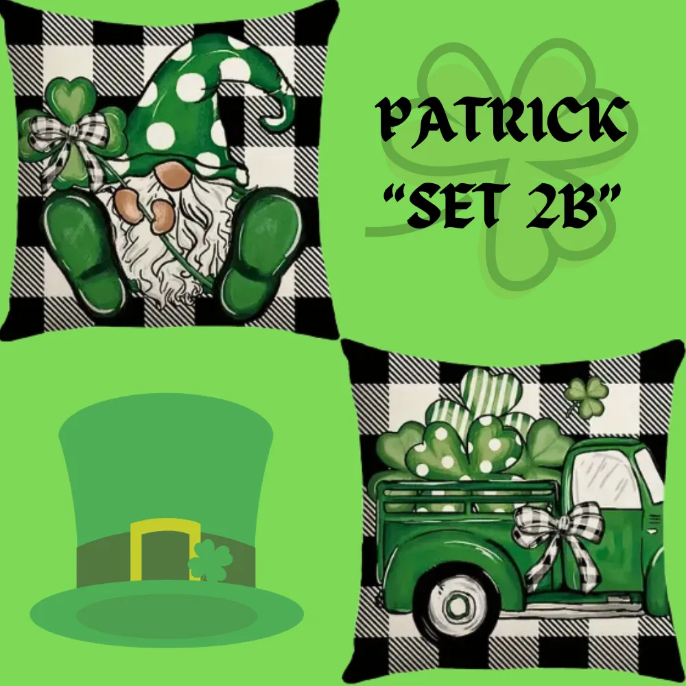 18X18 Set of 2 St. Patrick's Day Throw Pillows (*No Inserts) Patrick Sets 2A & 2B