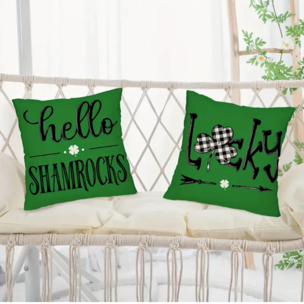 18X18 Set of 2 St. Patrick's Day Throw Pillows (*No Inserts) Patrick Sets 2A & 2B