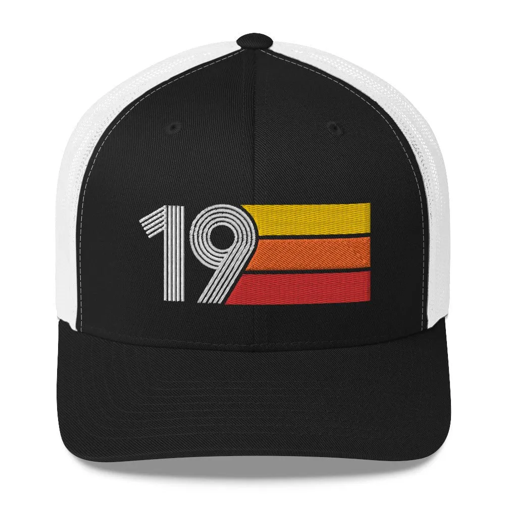 19 Number 19th Birthday Retro Men's Women's Trucker Hat