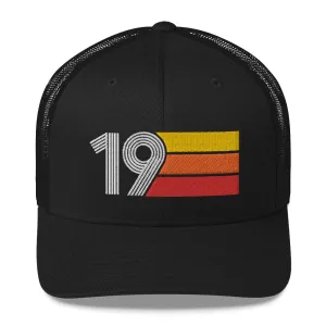19 Number 19th Birthday Retro Men's Women's Trucker Hat