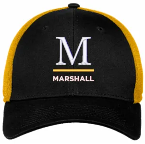 24)# NE1020 NEW ERA CAP Black & Gold Marshall Hat