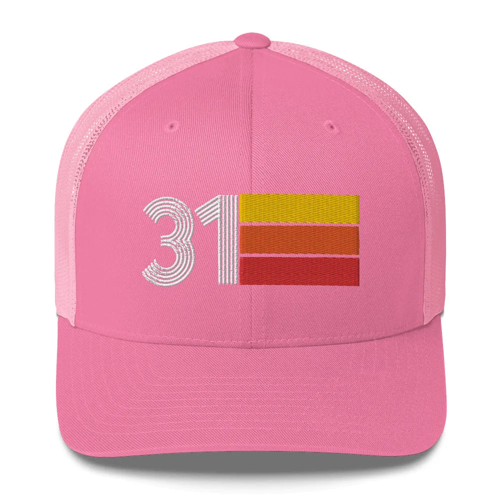 31 Number 31st Birthday Retro Men's Women's Trucker Hat