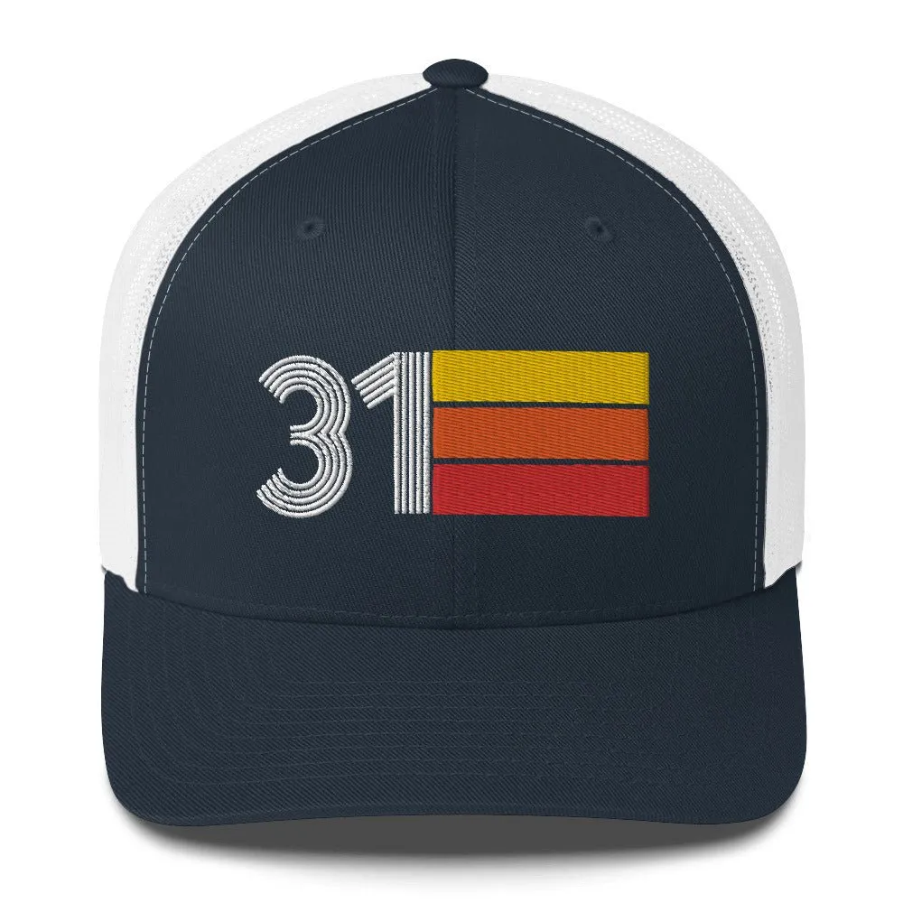 31 Number 31st Birthday Retro Men's Women's Trucker Hat