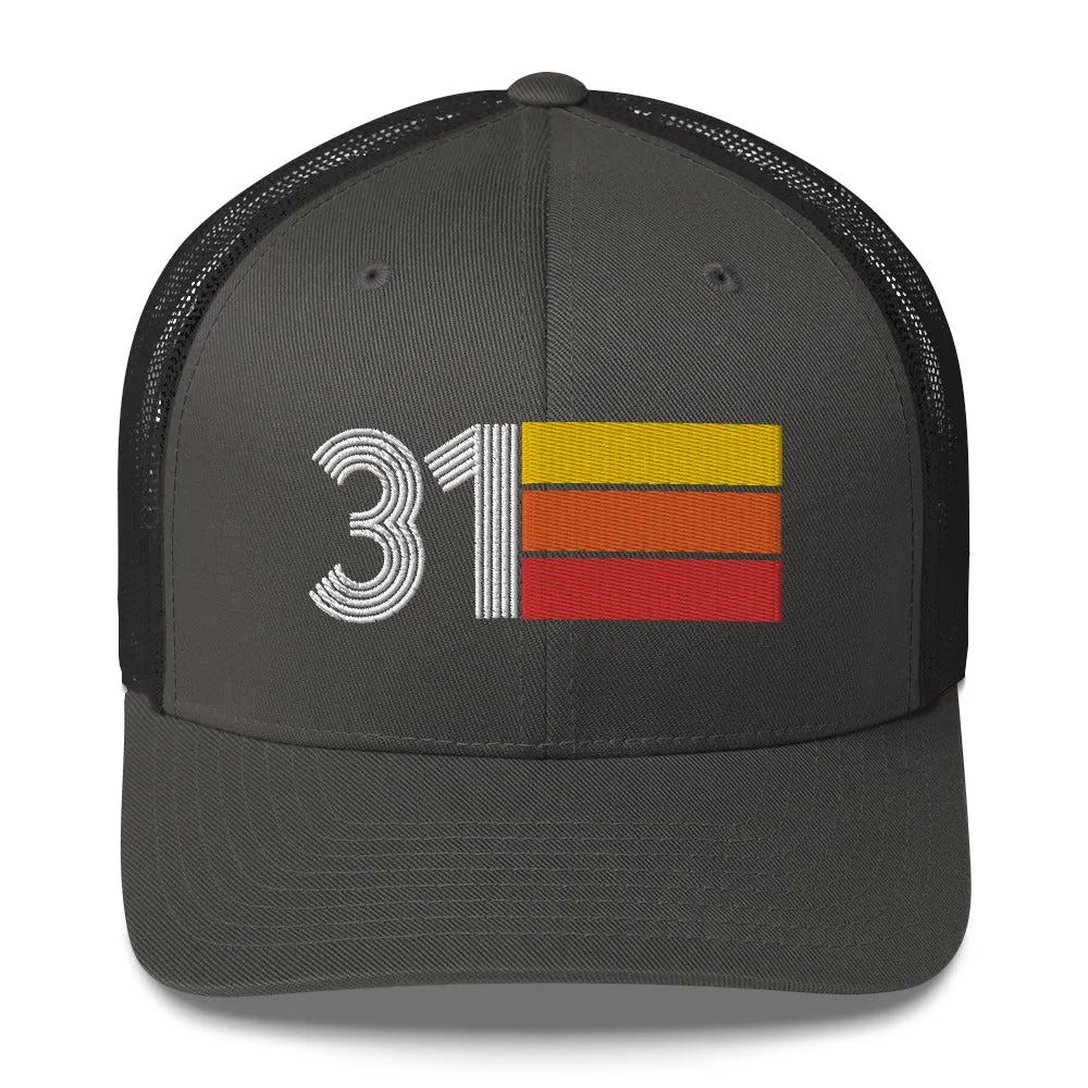 31 Number 31st Birthday Retro Men's Women's Trucker Hat
