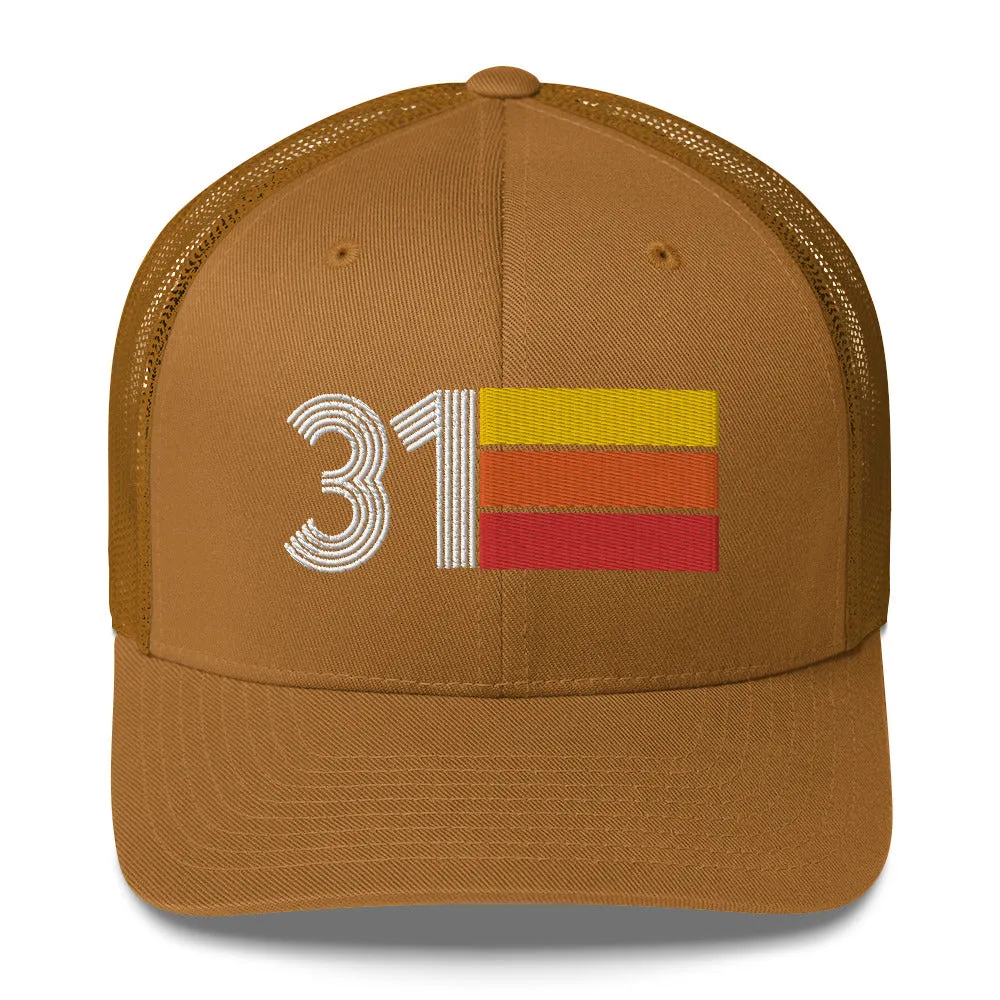 31 Number 31st Birthday Retro Men's Women's Trucker Hat
