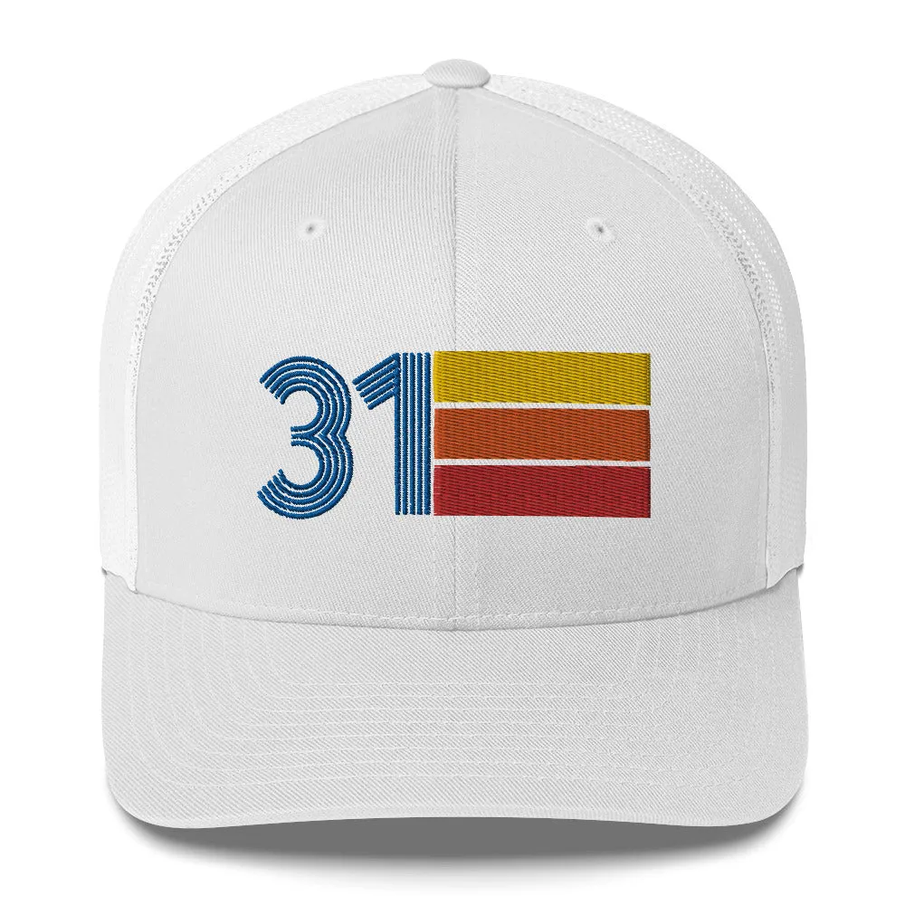 31 Number 31st Birthday Retro Men's Women's Trucker Hat