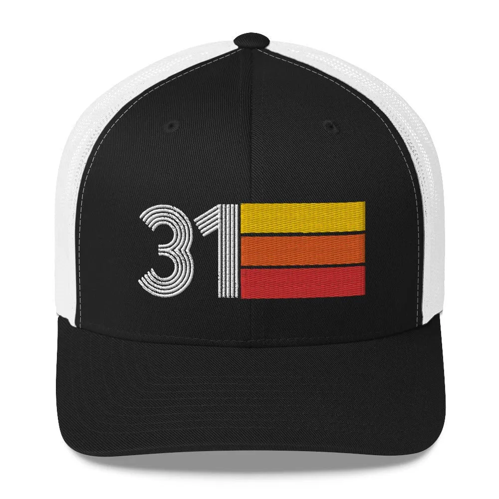 31 Number 31st Birthday Retro Men's Women's Trucker Hat