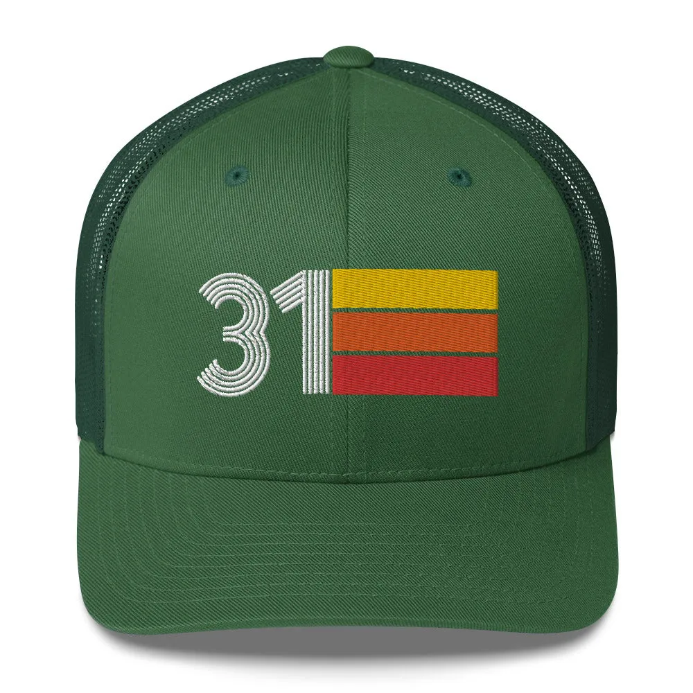 31 Number 31st Birthday Retro Men's Women's Trucker Hat