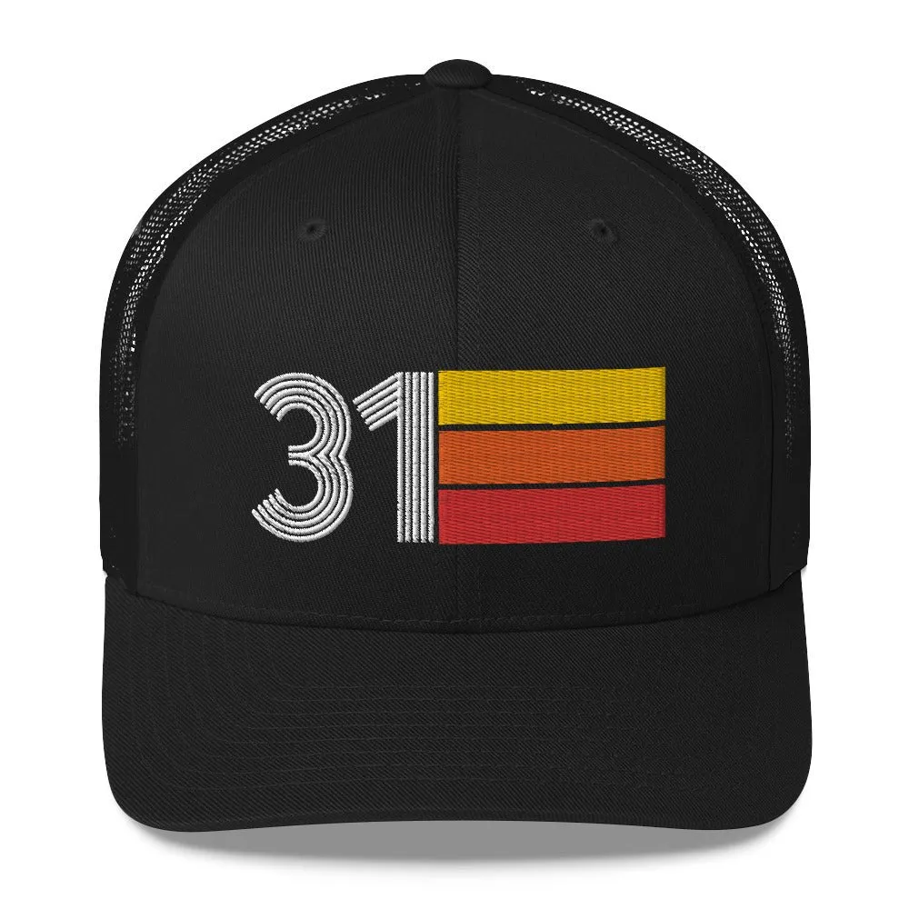 31 Number 31st Birthday Retro Men's Women's Trucker Hat