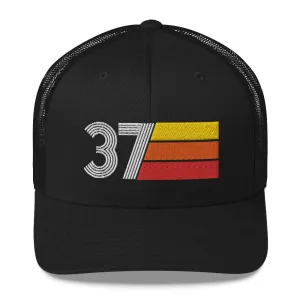 37 Number 37th Birthday Retro Men's Women's Trucker Hat