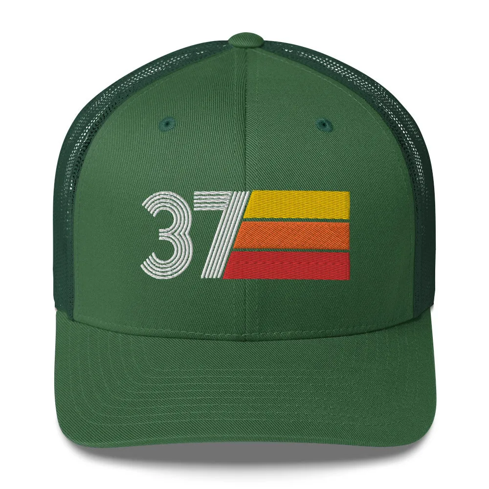 37 Number 37th Birthday Retro Men's Women's Trucker Hat