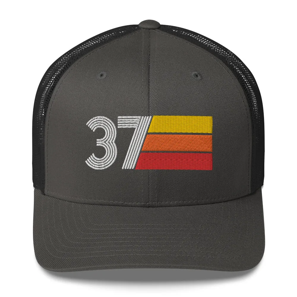 37 Number 37th Birthday Retro Men's Women's Trucker Hat