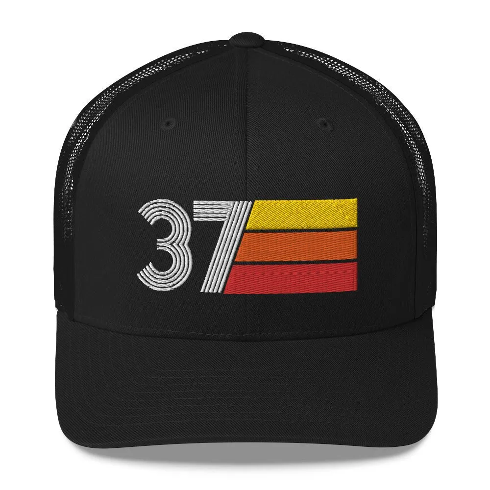 37 Number 37th Birthday Retro Men's Women's Trucker Hat