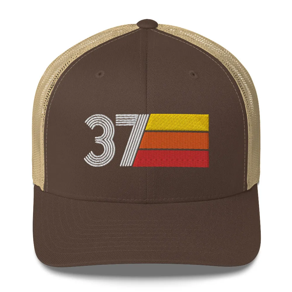 37 Number 37th Birthday Retro Men's Women's Trucker Hat