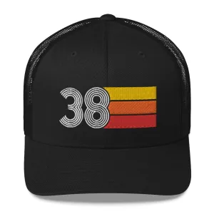 38 Number 38th Birthday Retro Men's Women's Trucker Hat