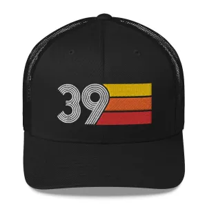 39 Number 39th Birthday Retro Men's Women's Trucker Hat