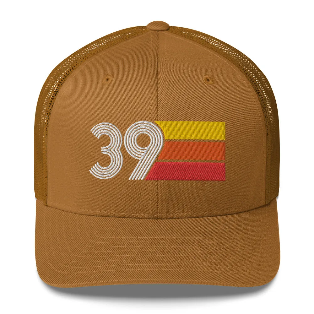 39 Number 39th Birthday Retro Men's Women's Trucker Hat