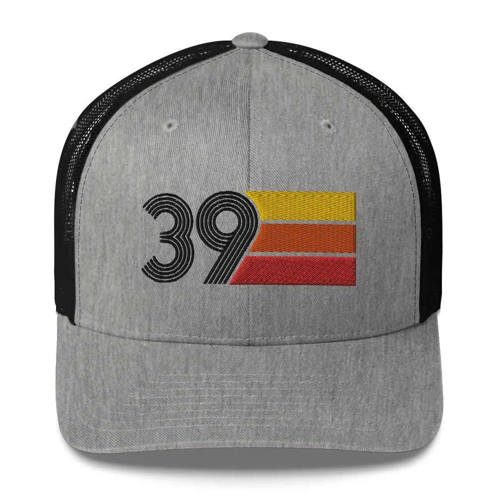 39 Number 39th Birthday Retro Men's Women's Trucker Hat