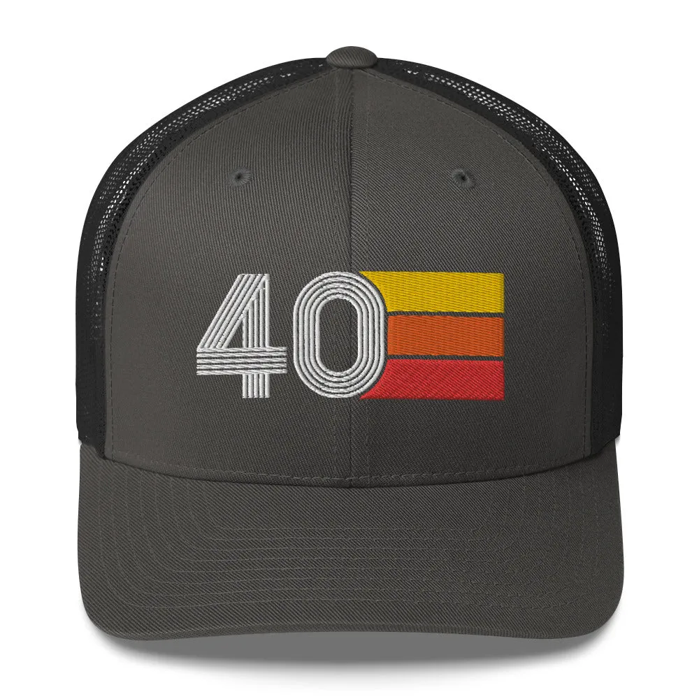 40 - 40th Birthday Retro Hat Trucker Cap