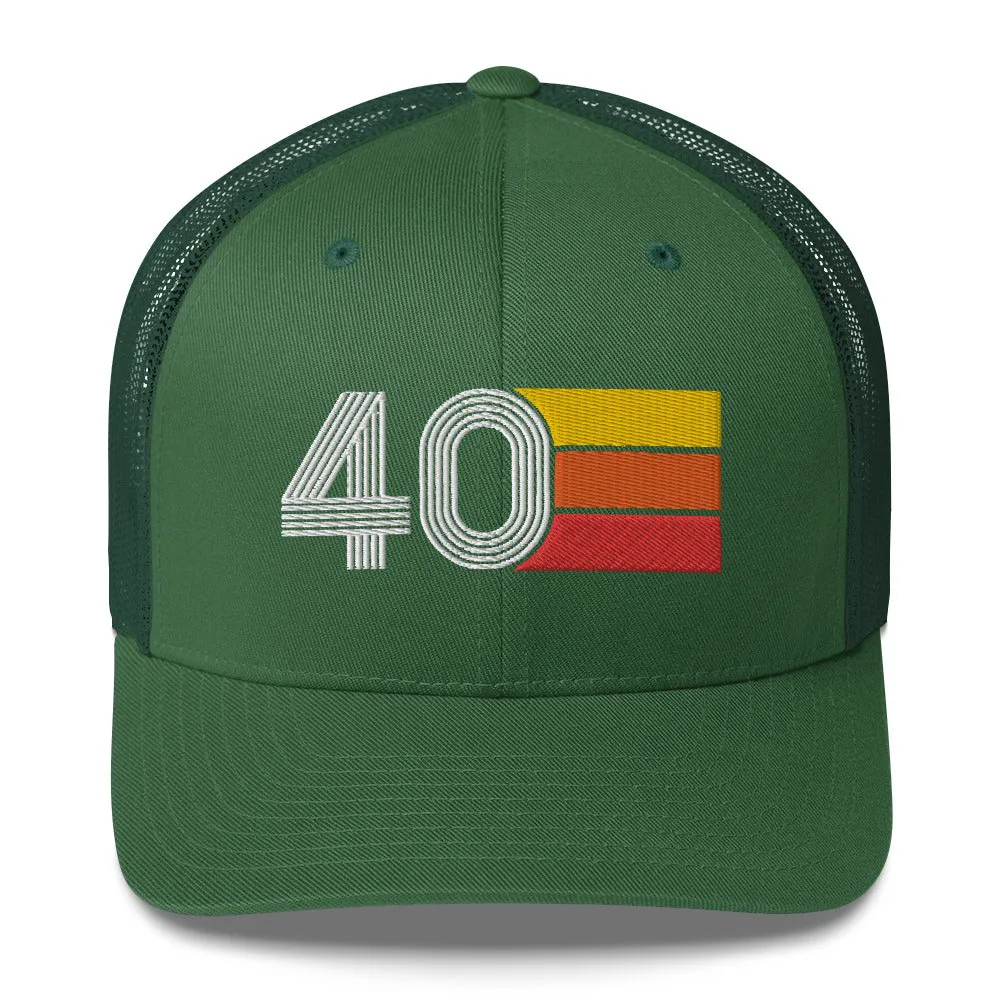 40 - 40th Birthday Retro Hat Trucker Cap
