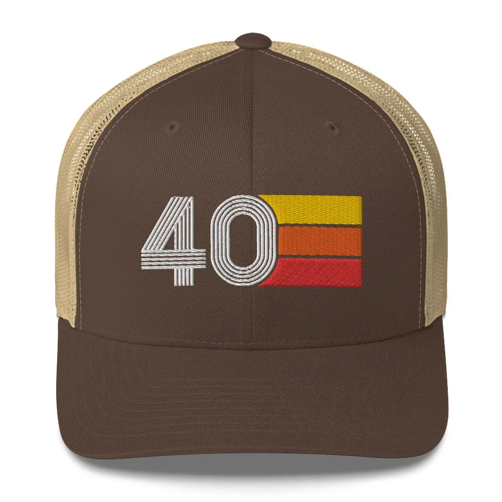 40 - 40th Birthday Retro Hat Trucker Cap