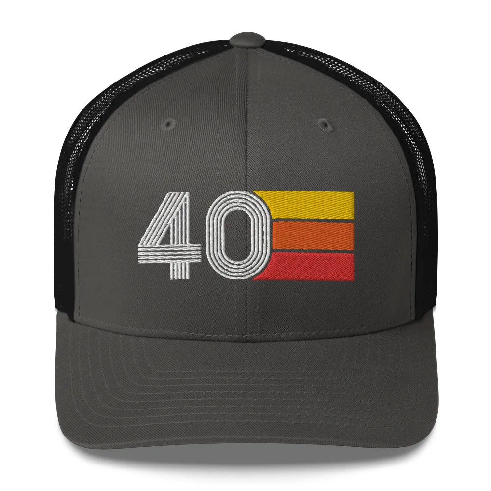 40 - 40th Birthday Retro Hat Trucker Cap