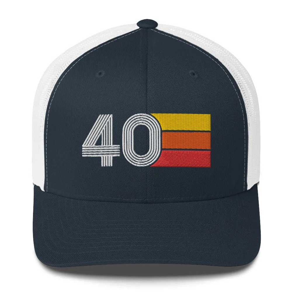 40 - 40th Birthday Retro Hat Trucker Cap
