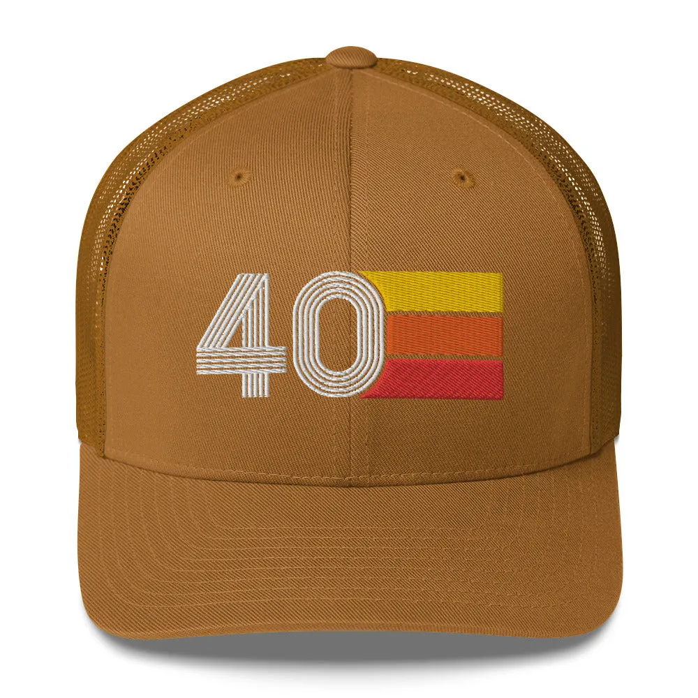 40 - 40th Birthday Retro Hat Trucker Cap