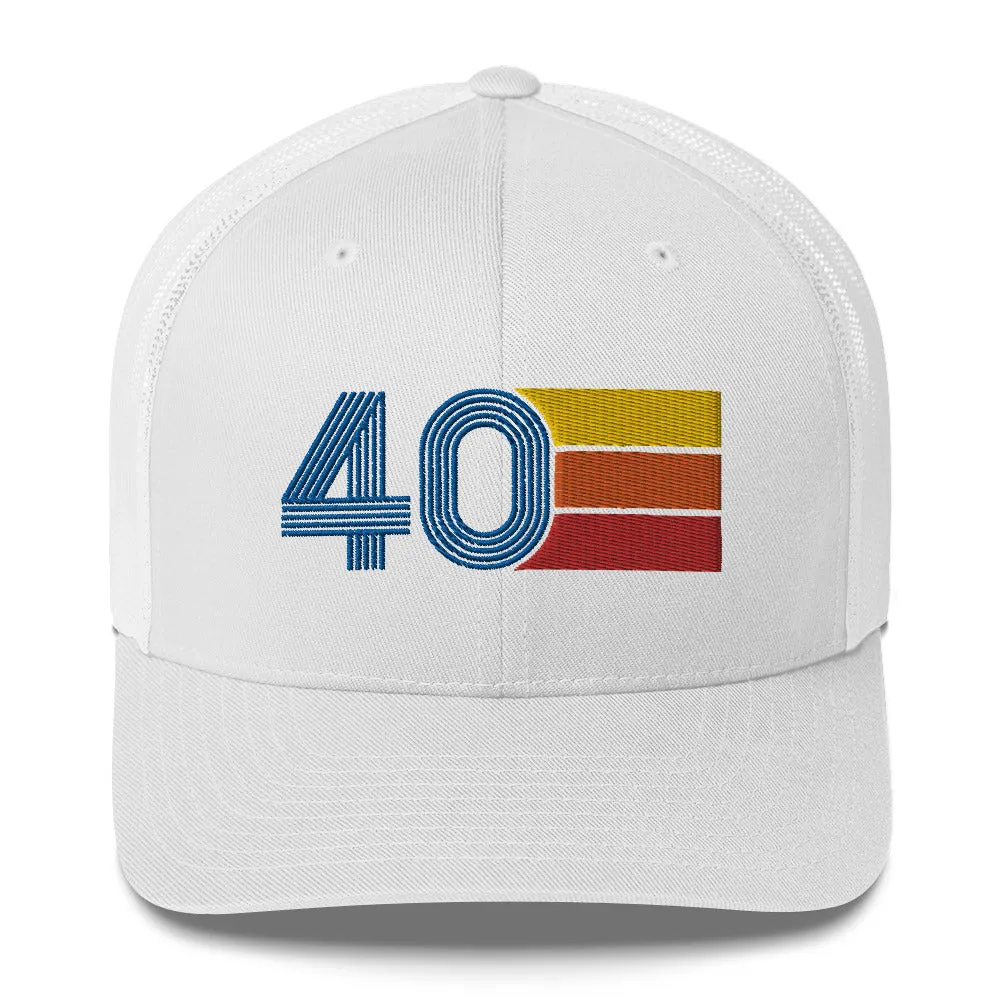 40 - 40th Birthday Retro Hat Trucker Cap