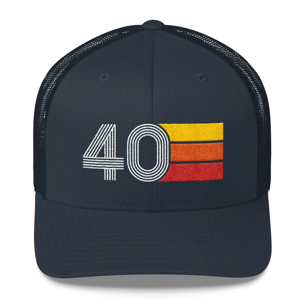 40 - 40th Birthday Retro Hat Trucker Cap