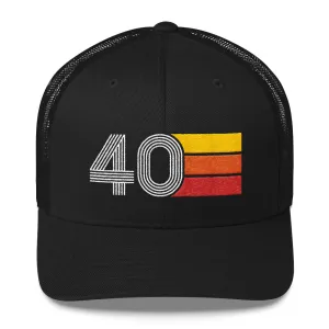 40 - 40th Birthday Retro Hat Trucker Cap