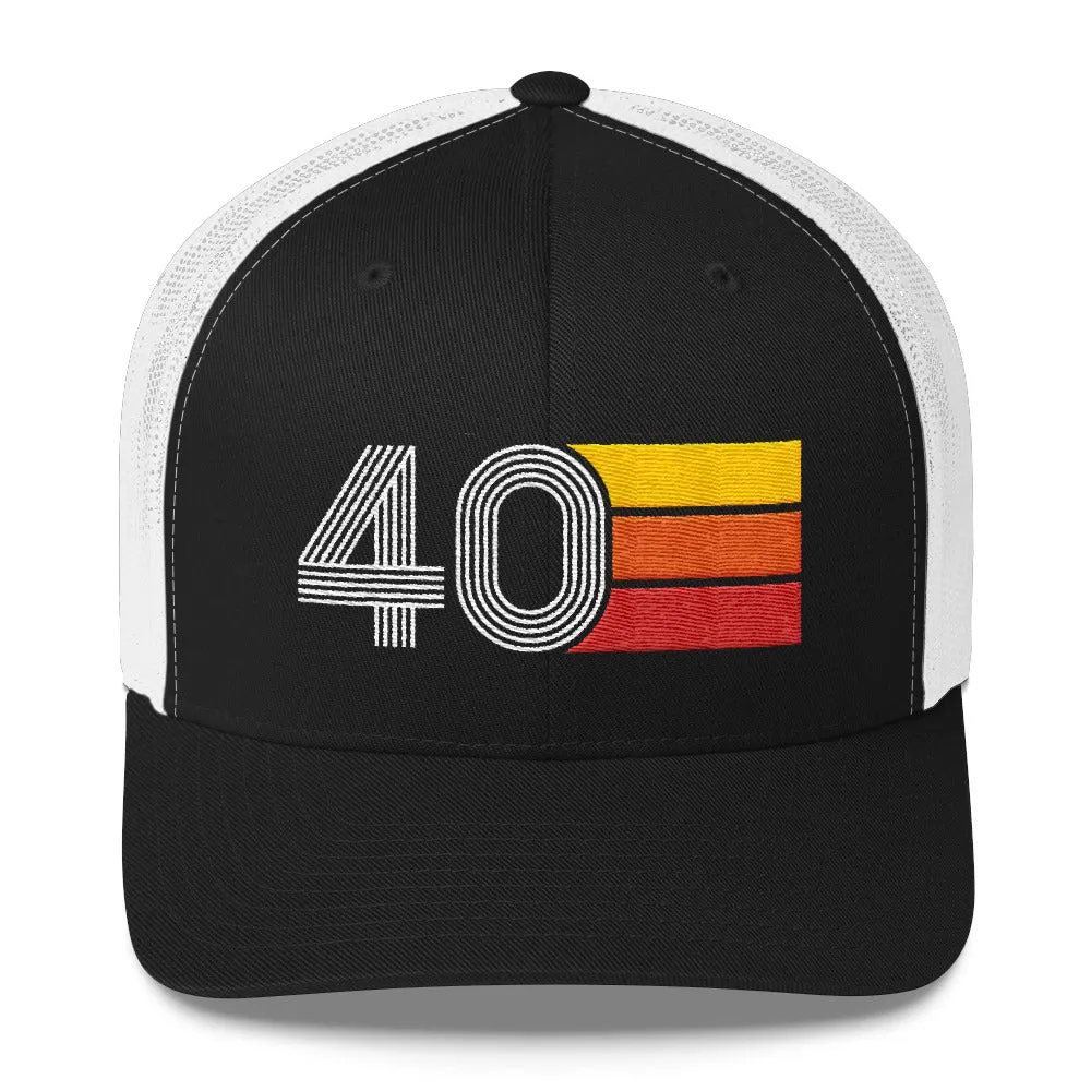40 - 40th Birthday Retro Hat Trucker Cap