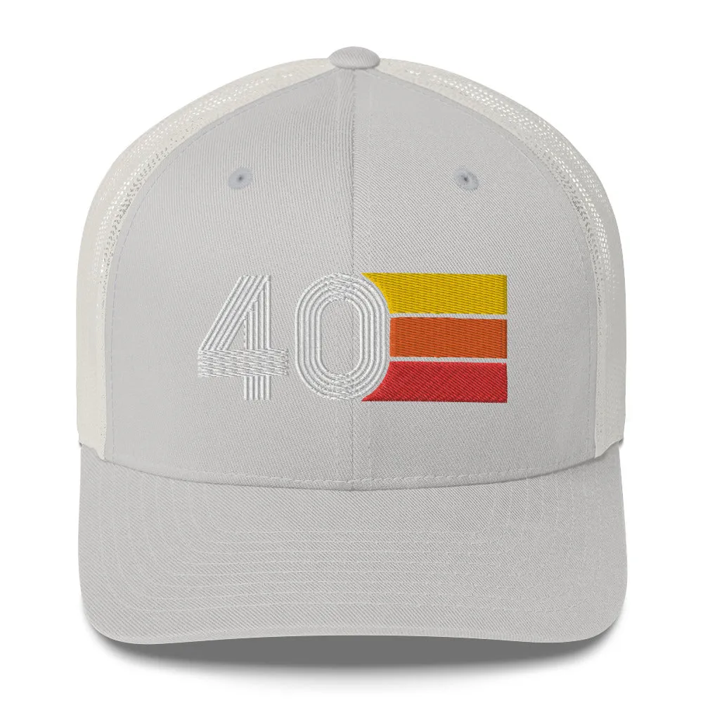 40 - 40th Birthday Retro Hat Trucker Cap
