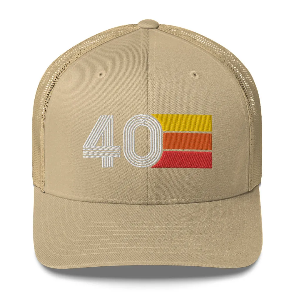 40 - 40th Birthday Retro Hat Trucker Cap