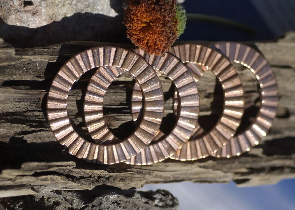 45mm Donut in Ruffled Pattern, Metalworking Stamping Texturing, Jewelry Supplies