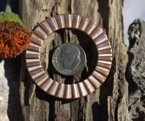 45mm Donut in Ruffled Pattern, Metalworking Stamping Texturing, Jewelry Supplies