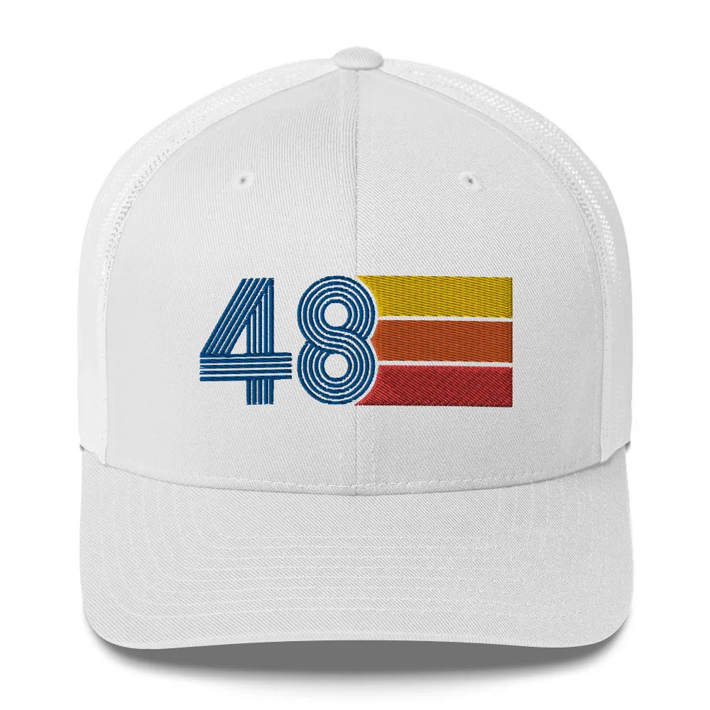 48 1948 Birthday Retro Men's Women's Trucker Hat
