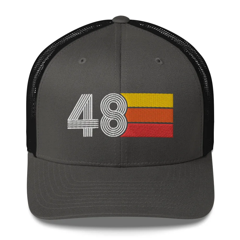 48 1948 Birthday Retro Men's Women's Trucker Hat