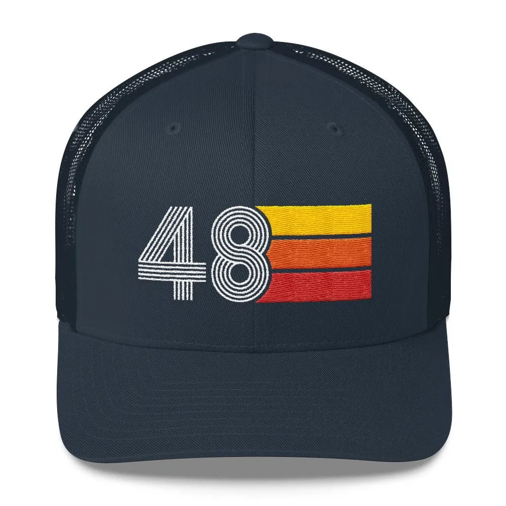 48 1948 Birthday Retro Men's Women's Trucker Hat