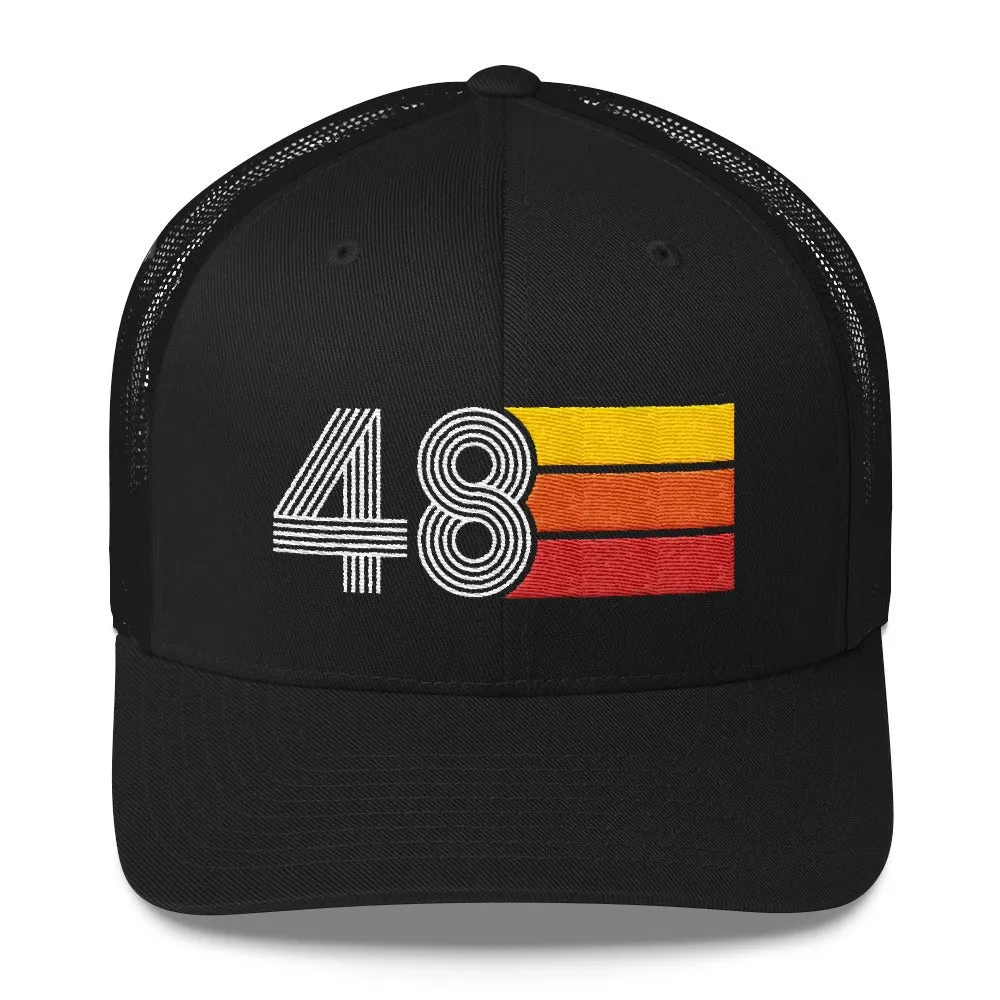 48 1948 Birthday Retro Men's Women's Trucker Hat
