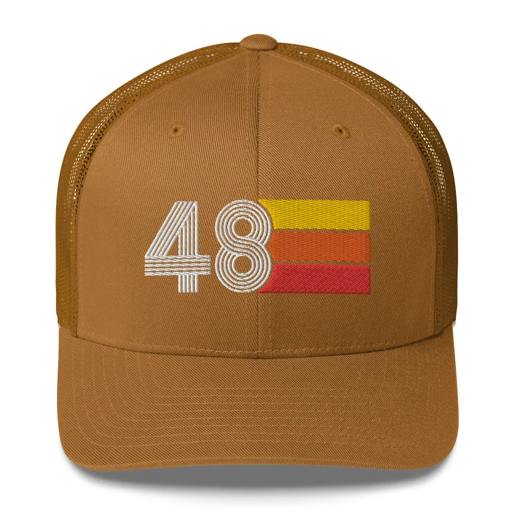 48 1948 Birthday Retro Men's Women's Trucker Hat