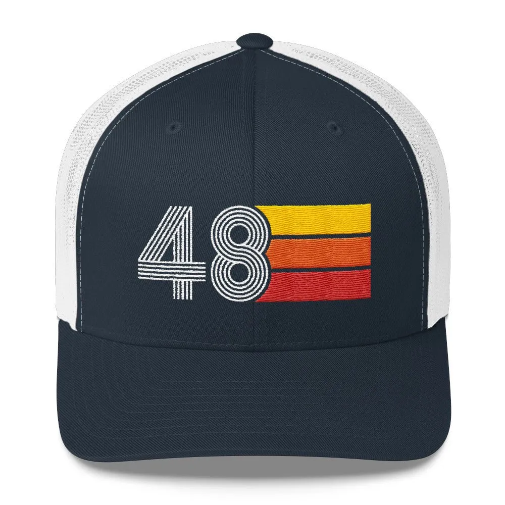 48 1948 Birthday Retro Men's Women's Trucker Hat