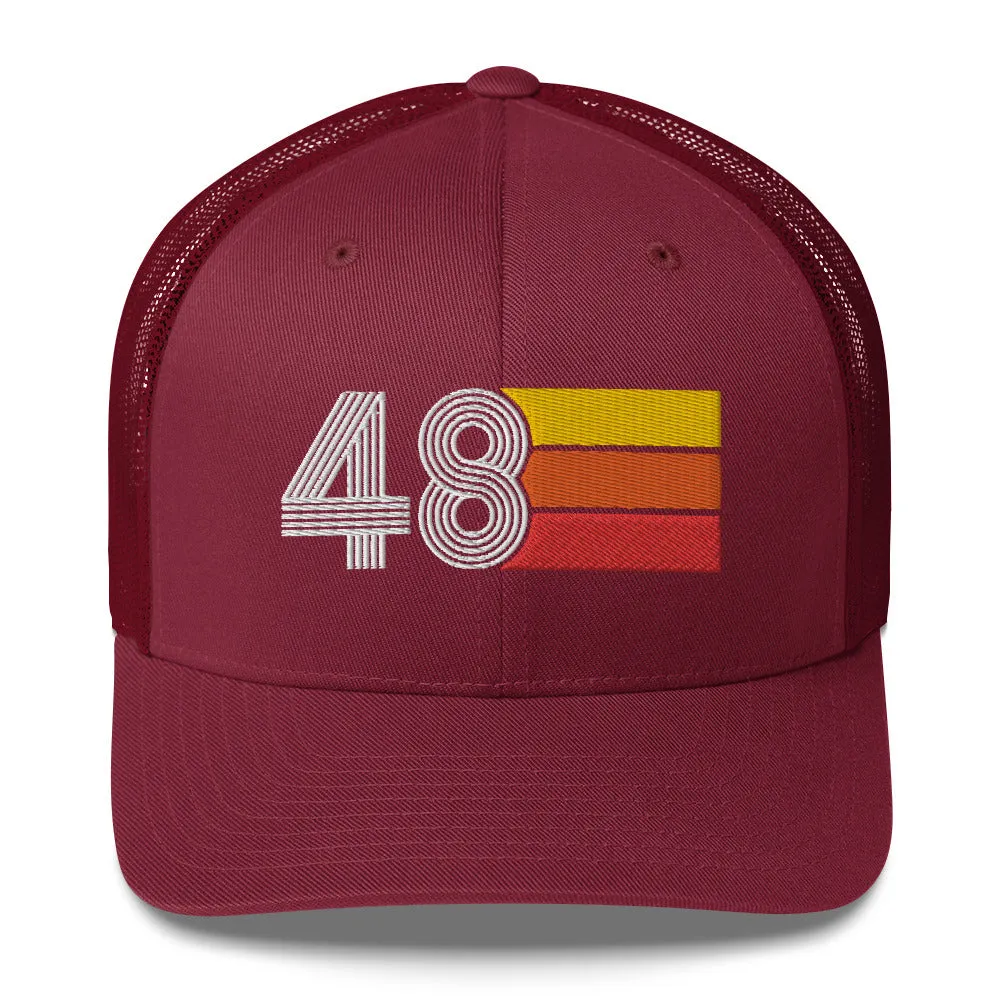 48 1948 Birthday Retro Men's Women's Trucker Hat