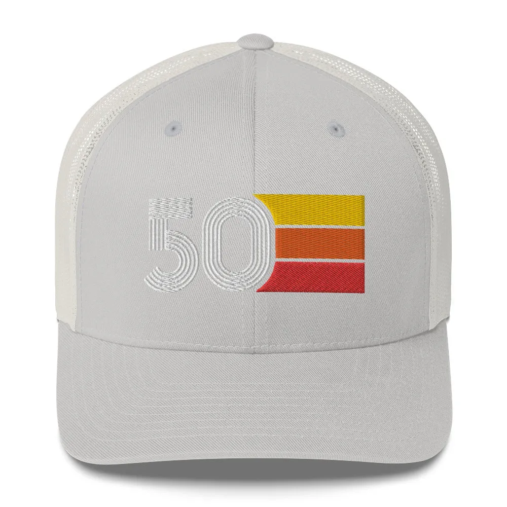 50 Number 1950 Birthday Retro Trucker Hat