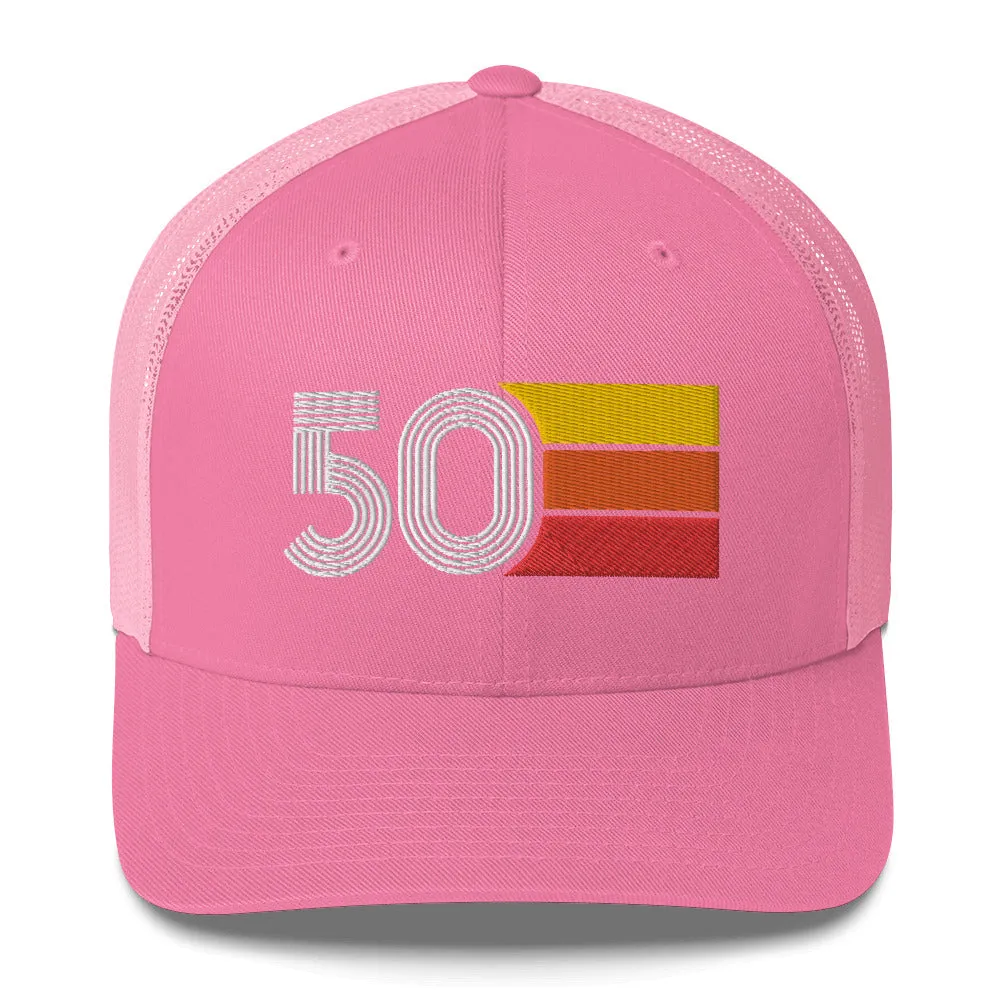 50 Number 1950 Birthday Retro Trucker Hat